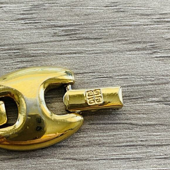 GIVENCHY Vintage Puffed Anchor Mariner Chain Link Gold Plated Bracelet 7” Luxe - Picture 3 of 7